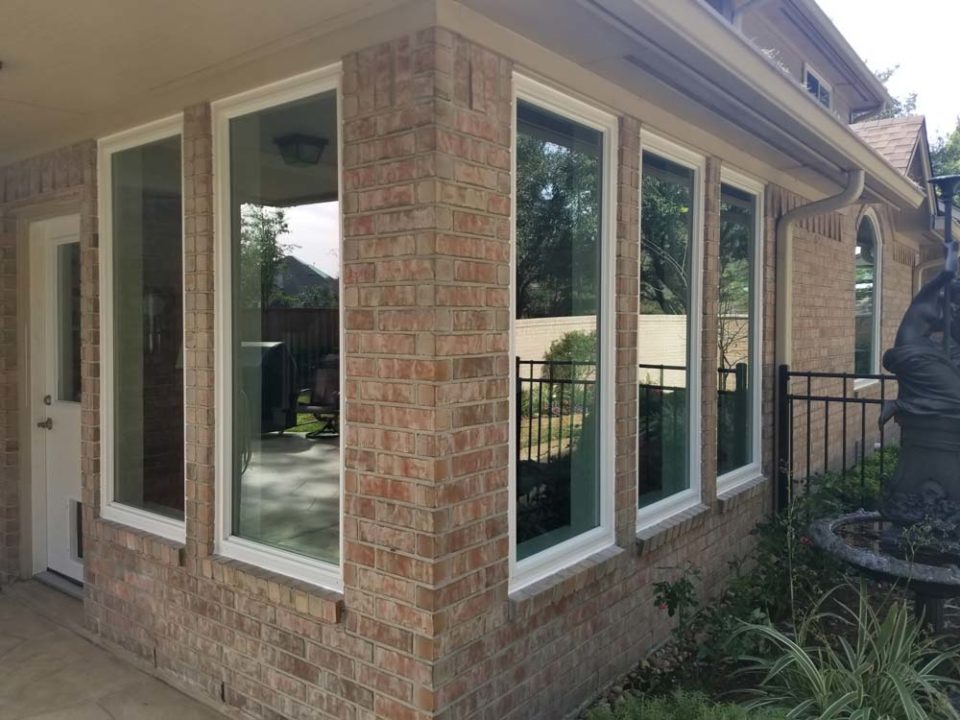 Brick Home with single pane window